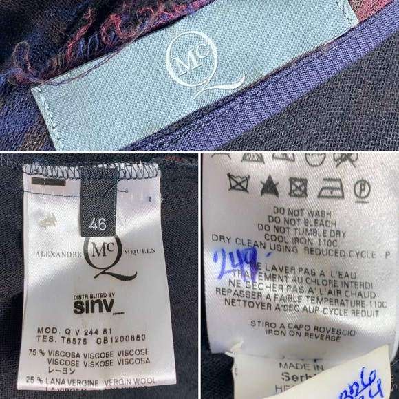 McQ Alexander McQueen Plaid Asymmetric Dress with Raw Hem - Picture 13 of 13